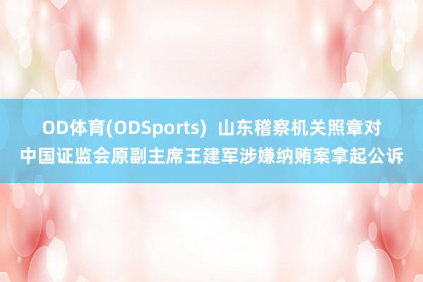 OD体育(ODSports)  山东稽察机关照章对中国证监会原副主席王建军涉嫌纳贿案拿起公诉