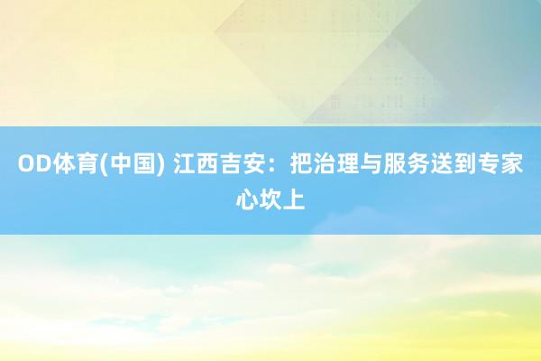 OD体育(中国) 江西吉安：把治理与服务送到专家心坎上