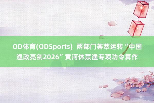 OD体育(ODSports)  两部门荟萃运转“中国渔政亮剑2026”黄河休禁渔专项功令算作