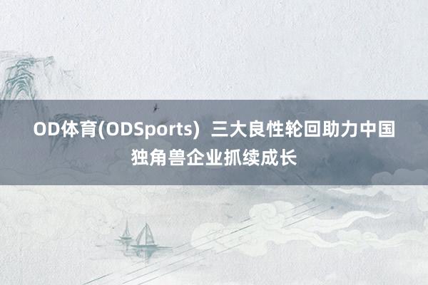 OD体育(ODSports)  三大良性轮回助力中国独角兽企业抓续成长