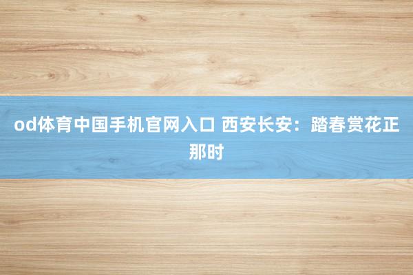 od体育中国手机官网入口 西安长安：踏春赏花正那时