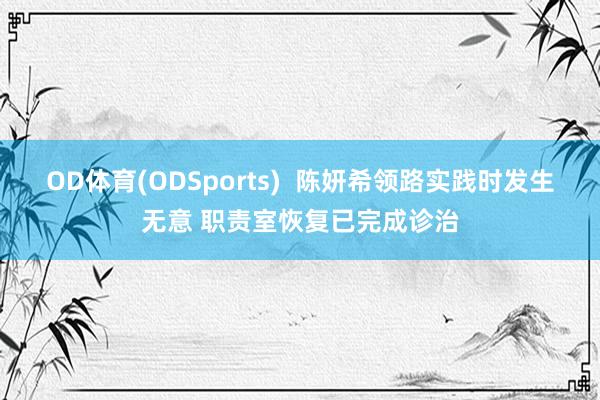 OD体育(ODSports)  陈妍希领路实践时发生无意 职责室恢复已完成诊治