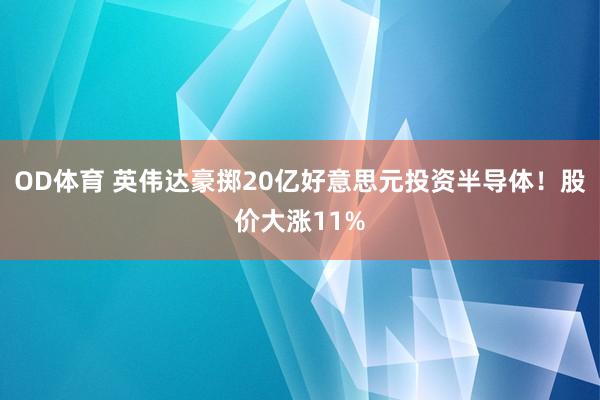 OD体育 英伟达豪掷20亿好意思元投资半导体！股价大涨11%