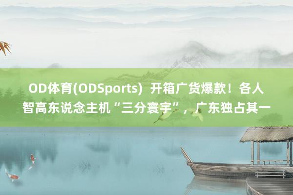 OD体育(ODSports)  开箱广货爆款！各人智高东说念主机“三分寰宇”，广东独占其一
