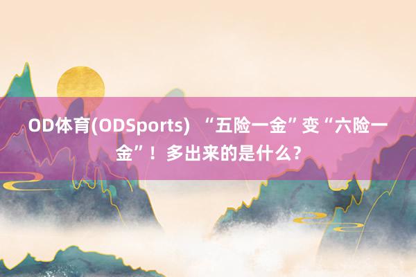 OD体育(ODSports)  “五险一金”变“六险一金”！多出来的是什么？