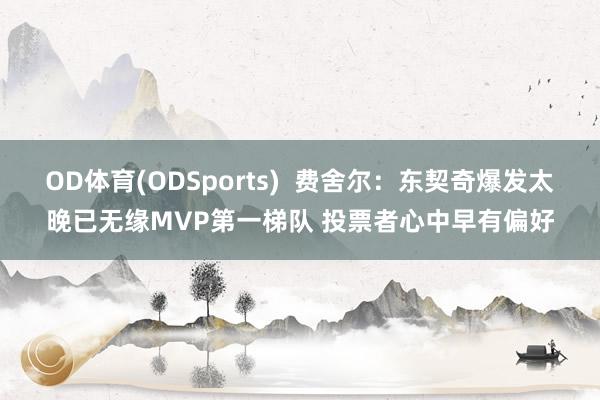 OD体育(ODSports)  费舍尔：东契奇爆发太晚已无缘MVP第一梯队 投票者心中早有偏好