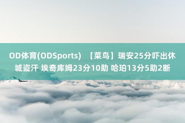 OD体育(ODSports)  【菜鸟】瑞安25分吓出休城盗汗 埃奇库姆23分10助 哈珀13分5助2断