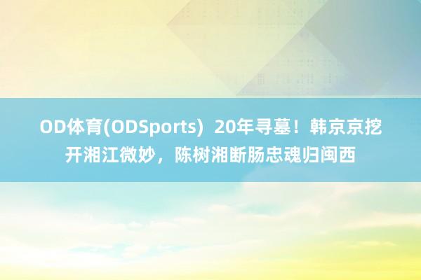 OD体育(ODSports)  20年寻墓！韩京京挖开湘江微妙，陈树湘断肠忠魂归闽西