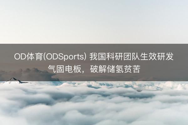 OD体育(ODSports) 我国科研团队生效研发气固电板，破解储氢贫苦
