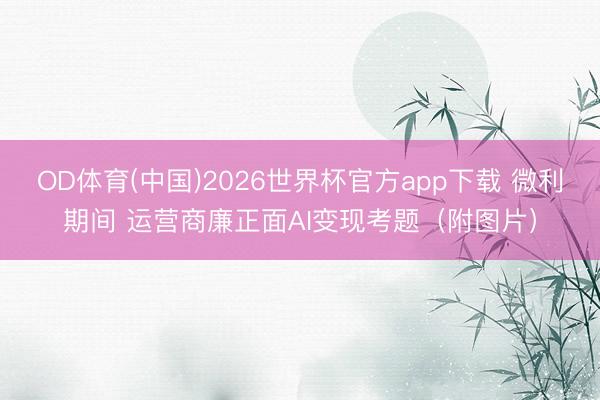 OD体育(中国)2026世界杯官方app下载 微利期间 运营商廉正面AI变现考题（附图片）