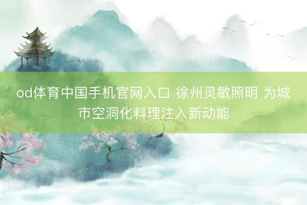 od体育中国手机官网入口 徐州灵敏照明 为城市空洞化料理注入新动能