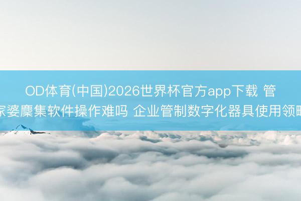 OD体育(中国)2026世界杯官方app下载 管家婆麇集软件操作难吗 企业管制数字化器具使用领略