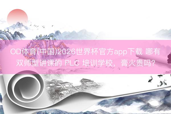 OD体育(中国)2026世界杯官方app下载 哪有双师型讲课的 PLC 培训学校，膏火贵吗？