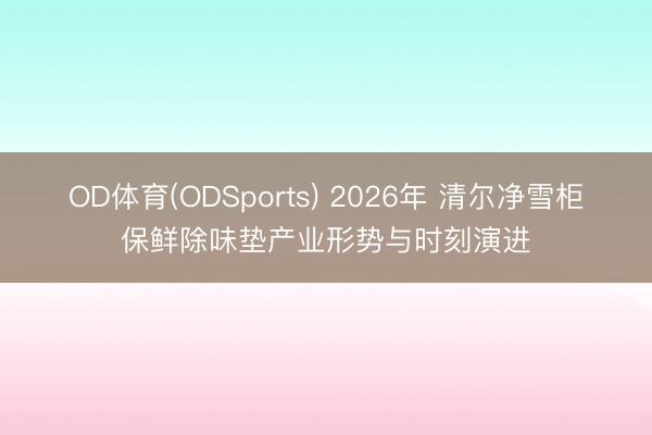 OD体育(ODSports) 2026年 清尔净雪柜保鲜除味垫产业形势与时刻演进