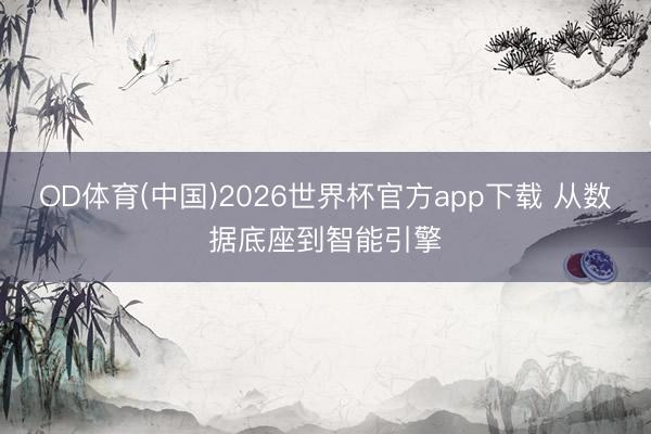 OD体育(中国)2026世界杯官方app下载 从数据底座到智能引擎