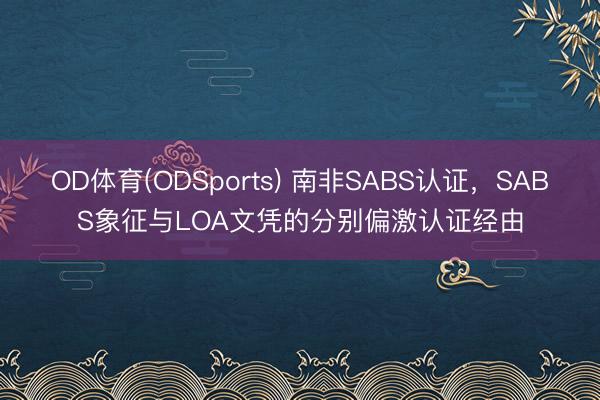 OD体育(ODSports) 南非SABS认证，SABS象征与LOA文凭的分别偏激认证经由