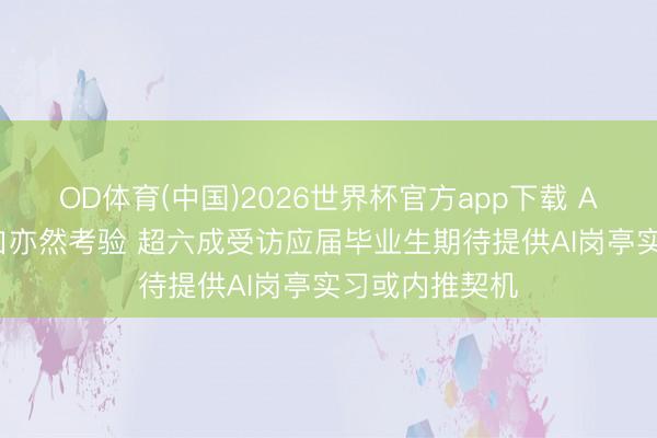 OD体育(中国)2026世界杯官方app下载 AI新工种 是风口亦然考验 超六成受访应届毕业生期待提供AI岗亭实习或内推契机