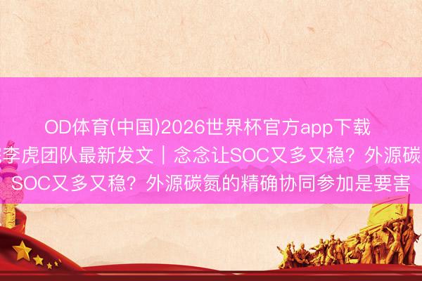 OD体育(中国)2026世界杯官方app下载 【民众视角】中国农科院李虎团队最新发文｜念念让SOC又多又稳？外源碳氮的精确协同参加是要害