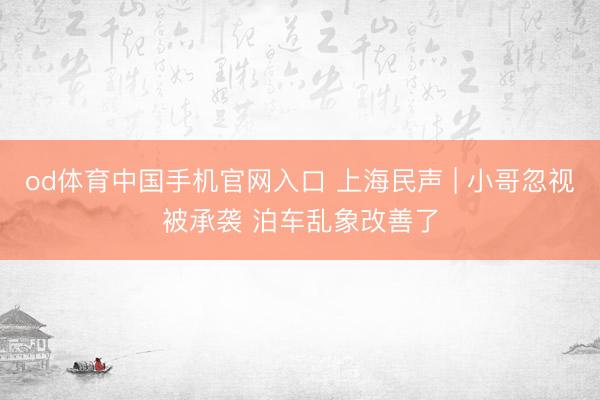 od体育中国手机官网入口 上海民声 | 小哥忽视被承袭 泊车乱象改善了
