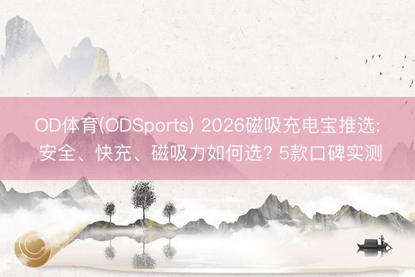 OD体育(ODSports) 2026磁吸充电宝推选: 安全、快充、磁吸力如何选? 5款口碑实测