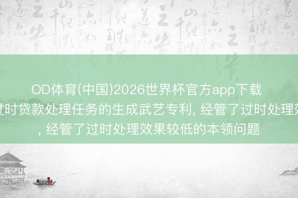 OD体育(中国)2026世界杯官方app下载 中国工商银行请求过时贷款处理任务的生成武艺专利， 经管了过时处理效果较低的本领问题