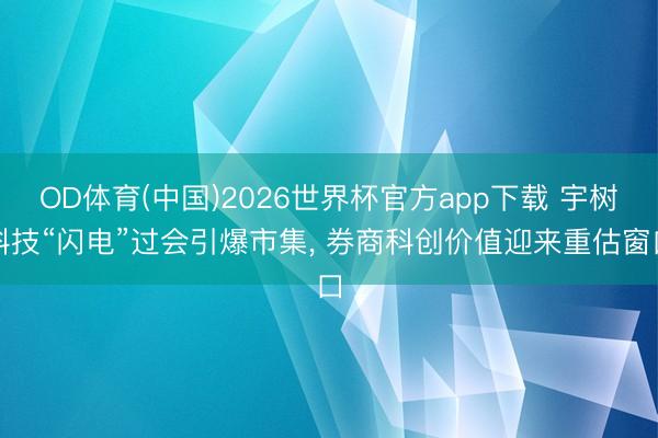 OD体育(中国)2026世界杯官方app下载 宇树科技“闪电”过会引爆市集， 券商科创价值迎来重估窗口
