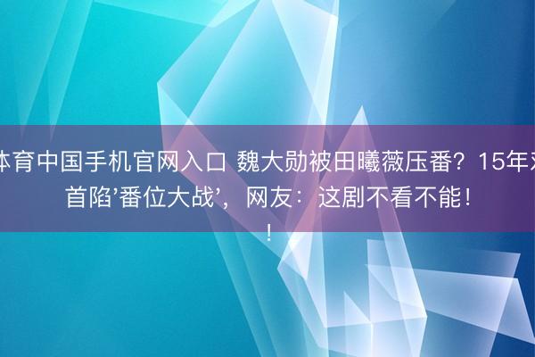 od体育中国手机官网入口 魏大勋被田曦薇压番？15年戏骨首陷'番位大战'，网友：这剧不看不能！