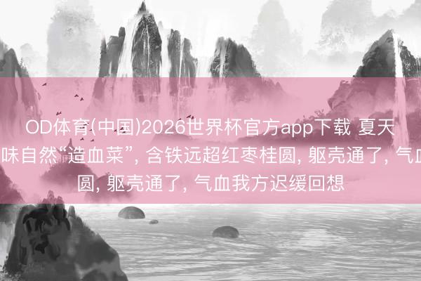 OD体育(中国)2026世界杯官方app下载 夏天要养心， 多吃这味自然“造血菜”， 含铁远超红枣桂圆， 躯壳通了， 气血我方迟缓回想