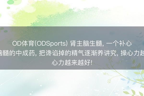 OD体育(ODSports) 肾主脑生髓， 一个补心肾、养脑髓的中成药， 把谗谄掉的精气逐渐养讲究， 操心力越来越好!