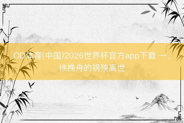 OD体育(中国)2026世界杯官方app下载 一、徐挽舟的祸殃离世