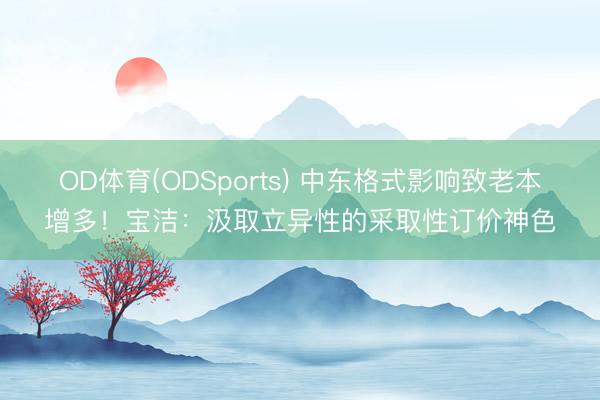 OD体育(ODSports) 中东格式影响致老本增多！宝洁：汲取立异性的采取性订价神色